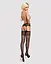 Сетчатые чулки-стокинги с имитацией гартеров Obsessive Garter stockings S500 черные с доступ S/M/L - миниатюра 3