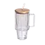 Кружка стеклянная с крышкой и трубочкой 750 (мл) Yiwu HP-19-49 - миниатюра 1