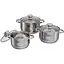 Универсальный набор кастрюль с крышками Bohmann BH-06-375 6 предметов из нержавеющей стали - миниатюра 1