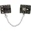 Широкі наручники з блискітками та ланцюгом Obsessive - мініатюра 1