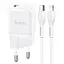 Адаптер сетевой HOCO Type-C to Lightning Cable Starter N10 набор с белым кабелем - миниатюра 2