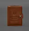 Кожаная обложка-портмоне для военного билета офицера запаса (узкий документ) Светло-коричневая - миниатюра 1