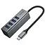 Переходник HUB Hoco HB1C 4-в-1 (Type-C на 4xUSB 3.0) (0,2 м), металлический серый - миниатюра 3