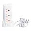 Сетевой фильтр-удлинитель Yiwu HP-5-7MF TOWER B23 4,8 м 9 розеток 3USB + 1PD и LED-лампа белый  - миниатюра 4