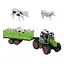 Трактор инерция с прицепом и 2 животными (В ассортименте) - миниатюра 1