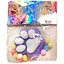 Игрушка антистресс Сквиш Таба Лапка фиолетово-белая 7 см с бусинками - миниатюра 1