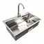 Кухонна мийка нержавійка CM 75x46B Platinum Handmade, Нержавіюча сталь - мініатюра 6