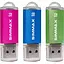 SIMMAX Флеш-накопичувач 64GB 3 Pack 64GB USB 2.0 Flash Drive Ftmb Drive Pen Drive (64GB Рожевий Синій Зелений) - мініатюра 1