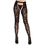 Колготки Leg Avenue Rose Lace Crotchless Tights With Open One Size Black - мініатюра 1