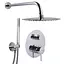 Душова система вбудована TOPAZ LOFT TLF 32205-H39-C змішувач з ручною та верхньою лійкою для ванної кімнати хром - мініатюра 1