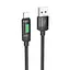 Кабель Hoco U126 с индикатором USB to Lightning 1.2 м черный - миниатюра 1