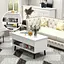 Стол трансформер Costway Lagom в стиле Loft белый - миниатюра 3