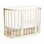 Детская кроватка Бук Горизонт без ящика, маятниковый механизм ванильный - миниатюра 1