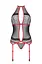 Корсет з пажами Passion Satara CORSet XXL/XXXL red стрінги мереживо застібки спереду та ззаду - мініатюра 3