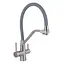 Змішувач для кухні Lidz Aria 020F3 з гнучким виливом з підключенням для питної води (k35) LDARI020F3GNK39211 Grey/Nickel Сірий - мініатюра 1