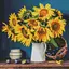 Алмазна мозаїка Яскраві соняшники Ідейка AMO7417 40х40 см - мініатюра 1