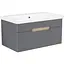 Тумба з умивальником Volle Solo 80 см Сірий 1910.328009 - мініатюра 1