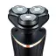 Электробритва Новый Харьков НХ-8526 Фаворит S Black, 6W, роторная, сухое бритье, 3 плавающие головки для бритья, плавающие двойные лезвия, повторение контуров лица, питание сеть, триммер для висков, электронная кнопка включения - миниатюра 3