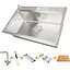Комплект мийки на кухню та змішувача Nett з нержавіючої сталі NS-7048 - мініатюра 9