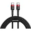 Кабель Baseus Cafule Type-C to Type-C PD2.0 60W (20V 3A) 1m red black (CATKLF-G91) - мініатюра 1
