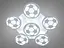Современная LED люстра футбольный мяч, 105W, белая - миниатюра 2