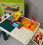 Детский игровой многофункциональный столик MHZ 6787-119 с конструктором и стульчиком, 2 корзины, 124 детали, белый с бирюзовым - миниатюра 6