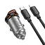 Автомобільний зарядний пристрій Hoco NZ16A USB/Type-C 43W PD QC 25W metal grey + кабель Type-C to Lightning - мініатюра 5