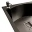 Кухонная мойка 75x46 PVD черная с подставкой для ножей Platinum Handmade HSB (квадратный сифон 3,0/1), Черный - миниатюра 4
