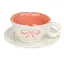 Чашка с блюдцем Нежный бантик 200 мл Розовый - миниатюра 1