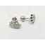 Серебряные серьги-пуссеты Агни Ладошка с фианитами. 2454/9Р-CZ - миниатюра 3