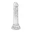 Гибкий реалистичный фаллоимитатор с присоской 13,7 см прозрчный - миниатюра 1