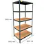 Металевий стелаж Emby Light Series (розмір 2100х900x600мм) 5 полиць ДСП до 100кг Чорний - мініатюра 2