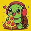 Картина по номерам "Черепашка и пицца" ©art_selena_ua KHO1288, 25х25 см - миниатюра 1