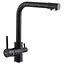 Змішувач для кухні на дві води Zerix LR4055B-3 ZX2645 Чорний матовий - мініатюра 1