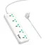 Подовжувач мережі Hoco AC13A на 5 розеток 3USB/1Type-C 10A 250V 1.5 м 2500W білий - мініатюра 2