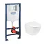 Комплект 4 в 1: Инсталляция Grohe Rapid SL 3 в 1 38772001 + Унитаз безободочный Kroner Harz WHI523632 RIMLESS с сиденьем Slim Duroplast / Soft-close / Quick relase KH523632WHIR (3877200 - миниатюра 1