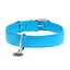 Ошейник для собак кожаный Waudog Glamour с QR-паспортом без украшений XL Ш 35 мм Д 46-60 см голубой - миниатюра 3