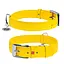 Нашийник для собак шкіряний Waudog Glamour з QR-паспортом без прикрас Ш 35 мм Д 46-60 см жовтий - мініатюра 1