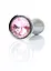 Анальна пробка Jewellery Silver Plug Clear M 9.2 см (рожевий) - мініатюра 4