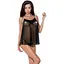 Сорочка прозрачная беби долл MELANIA CHEMISE black - Passion трусики на тонких бретелях L/XL - миниатюра 1