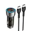 Адаптер автомобильный HOCO Type-C to Type-C cable Sprinter dual port car charger NZ8 синий - миниатюра 7