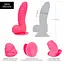 Ребристий фалоімітатор Addiction - Tom 7″ Dildo With Balls - Pink, віброкуля в подарунок - мініатюра 5