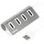 Хаб Usb Maxxter HU2A-4P-01, серебристый, Usb 2.0 - 4xUsb 2.0, кабель 30 см, алюминиевый корпус - миниатюра 1