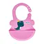 Слинявчик силіконовий "Діно" MGZ-0616(Soft-Pink) з кишенею - мініатюра 1