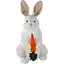 Анімована м'яка іграшка Hansa Білий кролик з морквиною 50 см (0738) - мініатюра 1