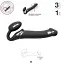 Безремневий страпон Strap-On-Me Vibrating Black M регульований з вібрацією та з пультом ДК діаметр 3.3 см - мініатюра 4