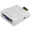 Перехідник HDMI M -> VGA F (з аудіо інтерфейсом) білий RTL - мініатюра 1