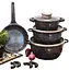 Универсальный набор посуды Top Kitchen TK00076, набор 7 предметов с гранитным покрытием Черный - миниатюра 2