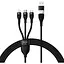 Кабель Baseus Flash Series II Two-for-three Charging Cable USB + Type C to M + L + C 100W 1.2 м Чорний - мініатюра 1