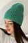 Женская зимняя шапка Ангора Молодежь из ангоры 80% с двойной вязкой Бирюзовый - миниатюра 2